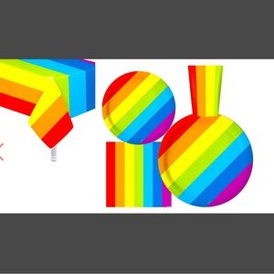 *NWT*Rainbow party supplies, plates, cups, table cloths. Serves 30 people🏳️‍🌈